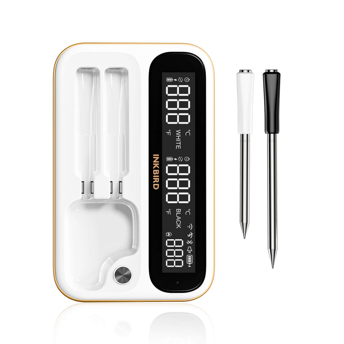 INKBIRD INT-12-BW White Long and Short Probe Wireless Thermometer