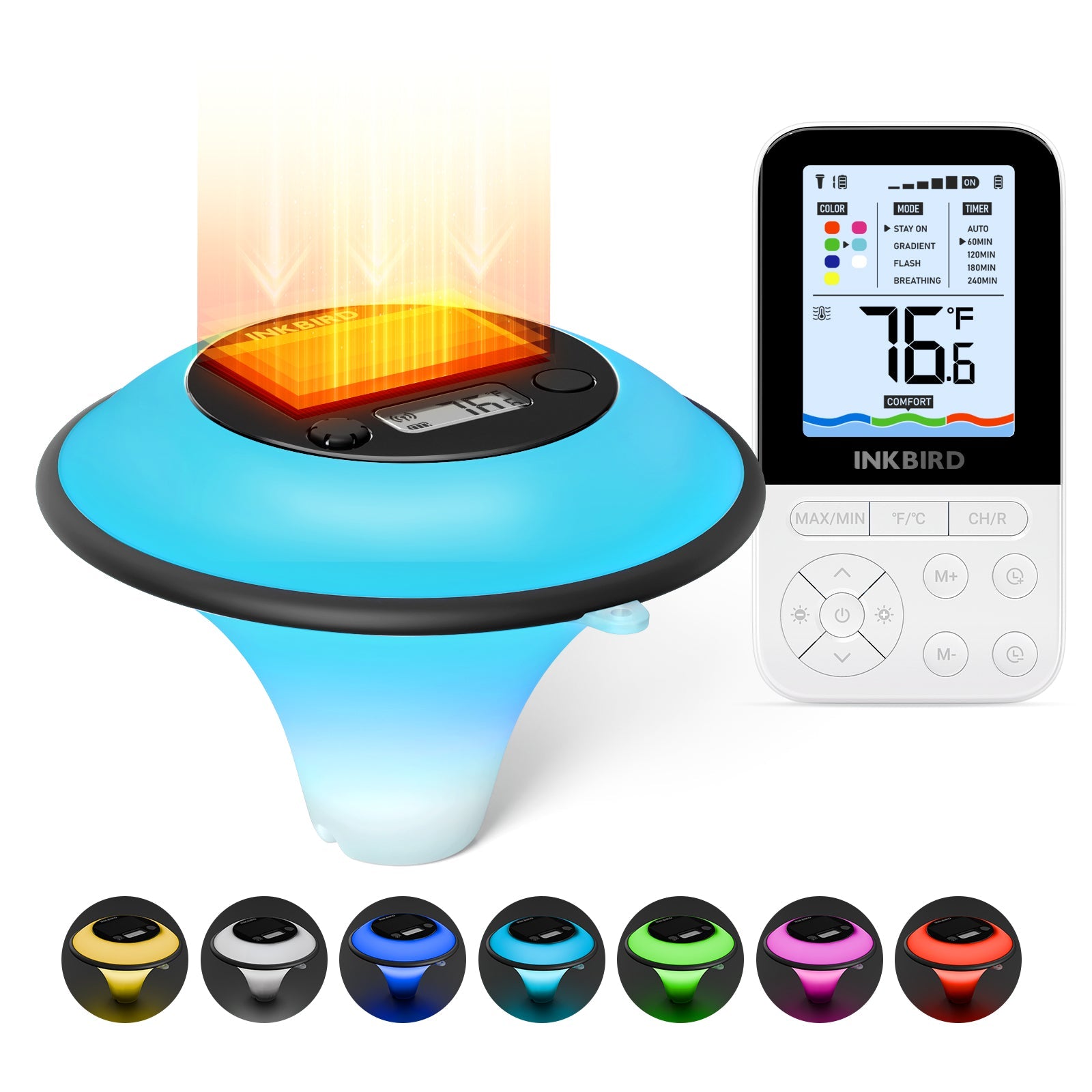 Solar Pool Thermometer IBS-P05R with Ambient Light