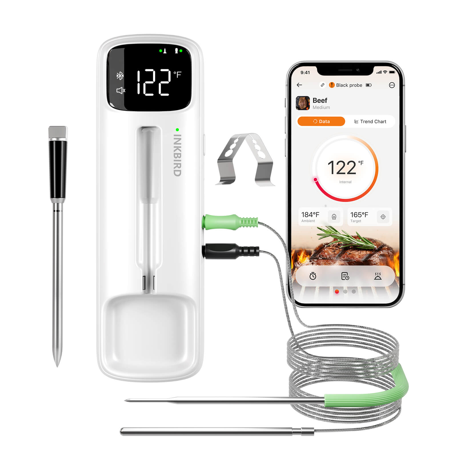 Wireless & Wired Dual-Use Meat Thermometer INDT-33-B