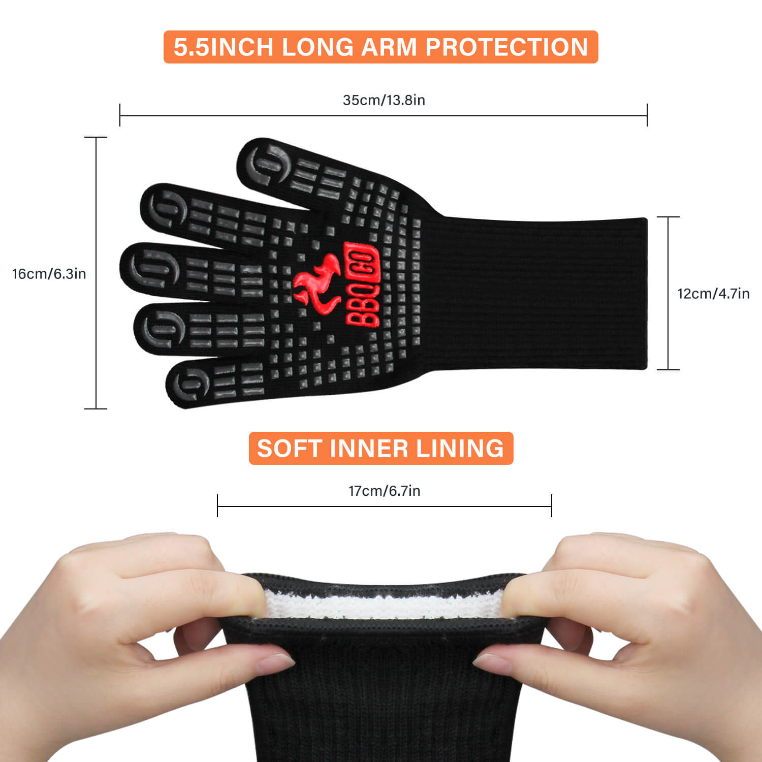 14" Heat Resistant Grilling Gloves - INKBIRD