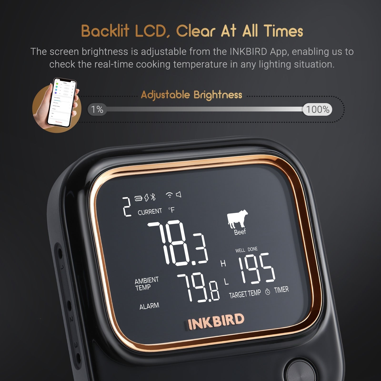2.4GHz WiFi and Bluetooth BBQ Thermometer IBT - 26S - INKBIRD