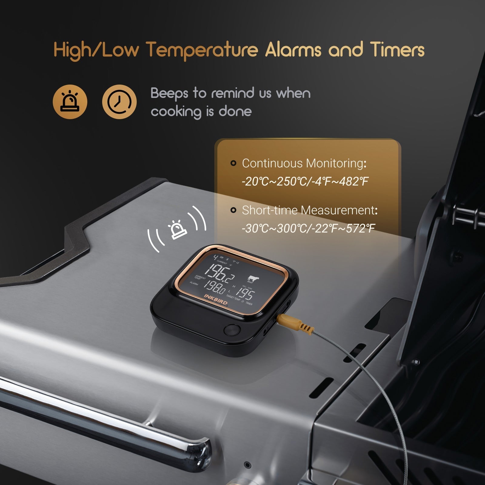 2.4GHz WiFi and Bluetooth BBQ Thermometer IBT - 26S - INKBIRD
