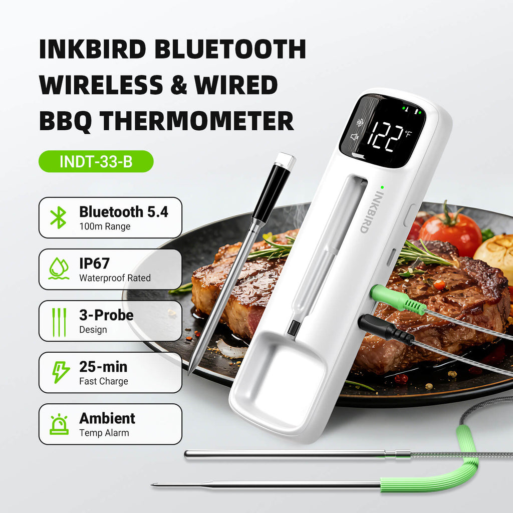 Wireless & Wired Dual-Use Meat Thermometer INDT-33-B