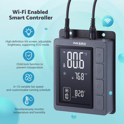 6" Smart Inline Duct Fan with Temperature Humidity Controller IVC - 001W - INKBIRD