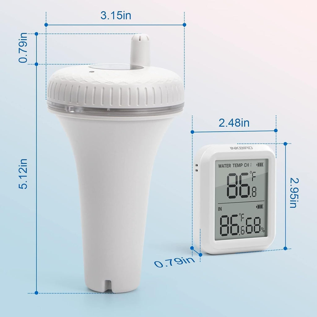 2 Wireless Pool Thermometer IBS-P01R with Wireless Receiver IBS-P01R-O Set