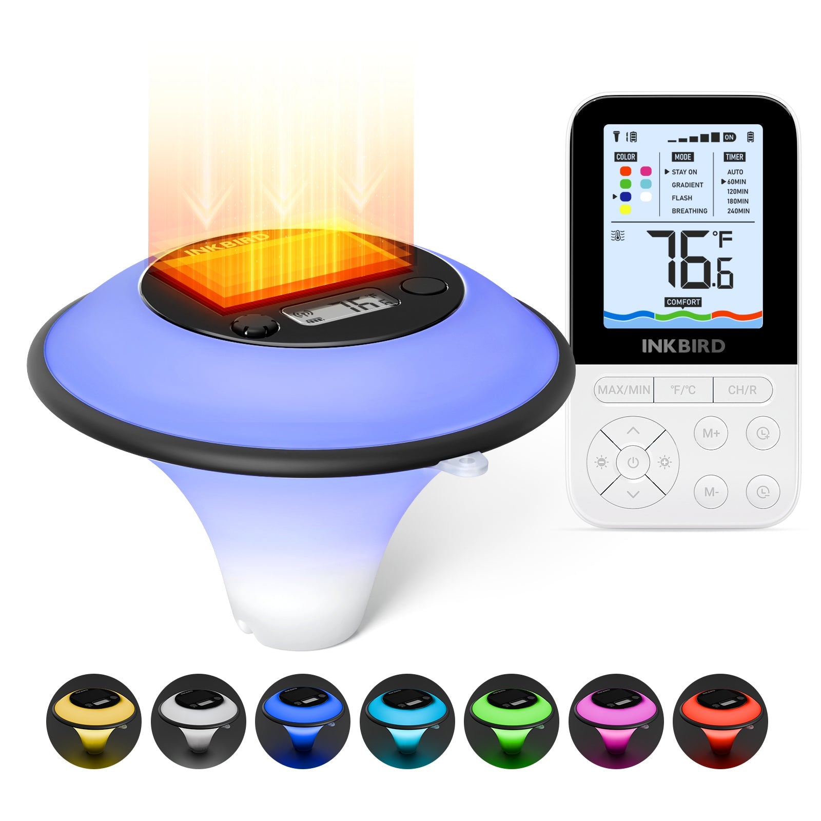Solar Pool Thermometer IBS-P05R with Ambient Light