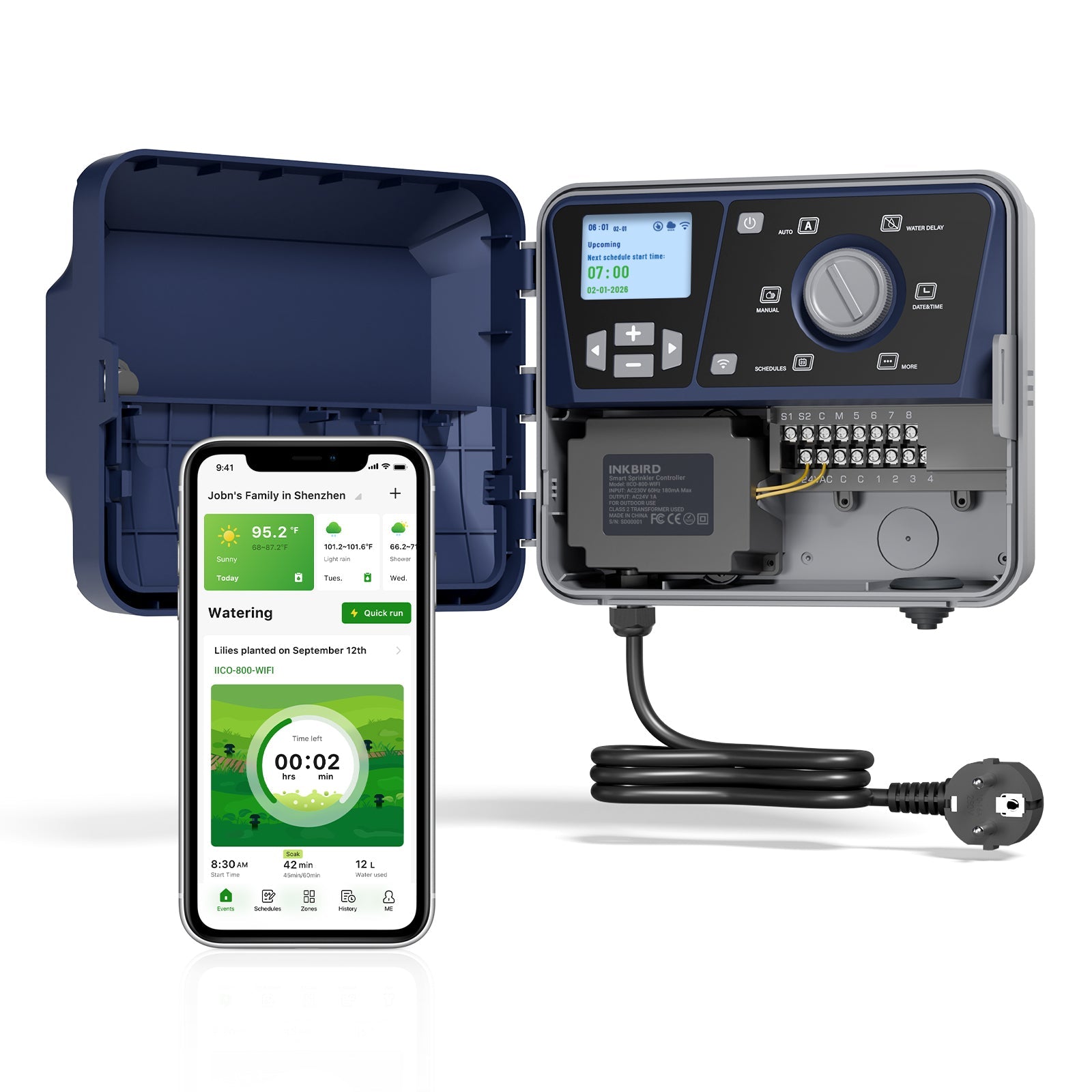 8-Zone Independent Control Sprinkler Controller IICO-800-WIFI