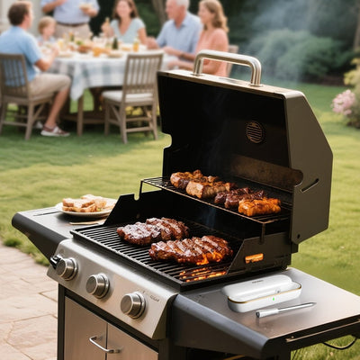 BBQ Outdoors with INT-11S-B Bluetooth Meat Thermometer