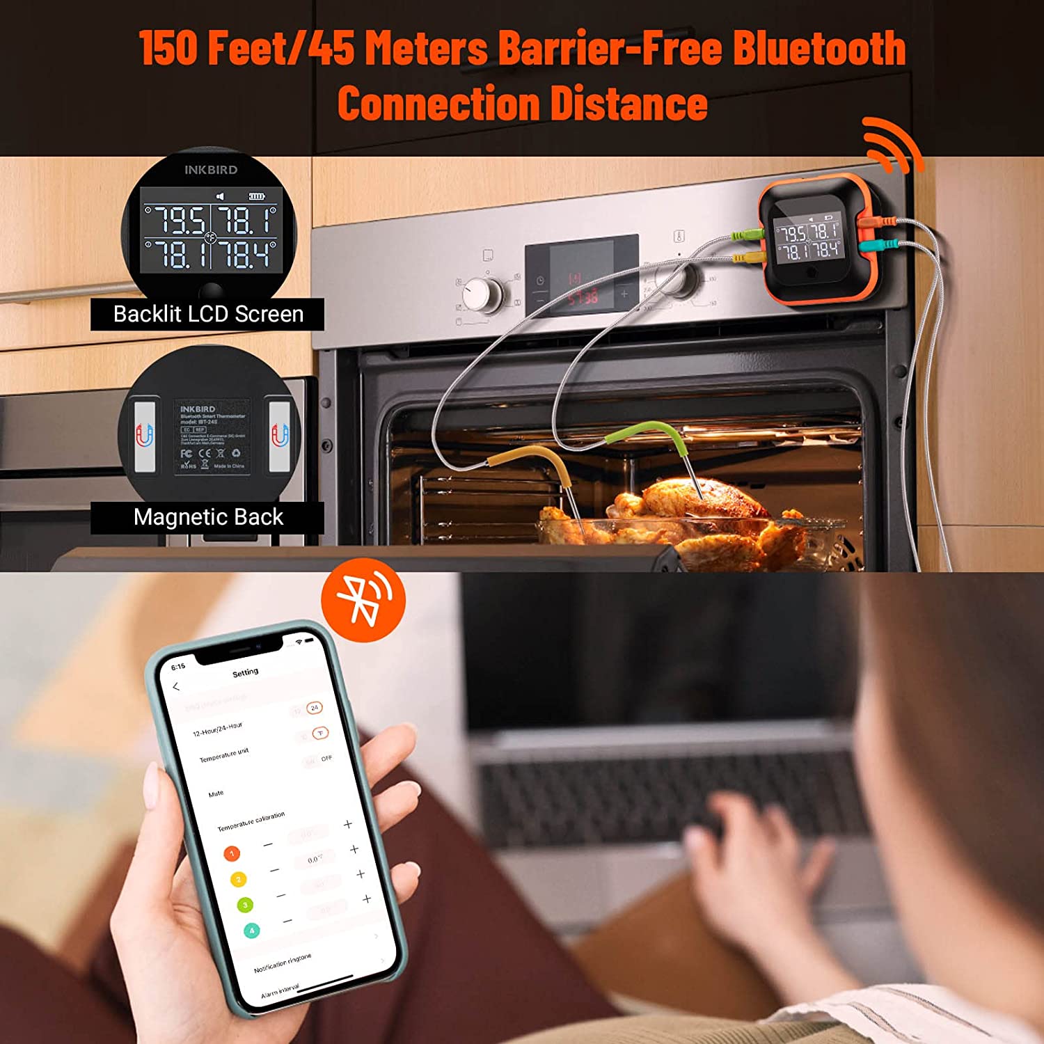 Bluetooth BBQ Thermometer IBT - 24S - INKBIRD