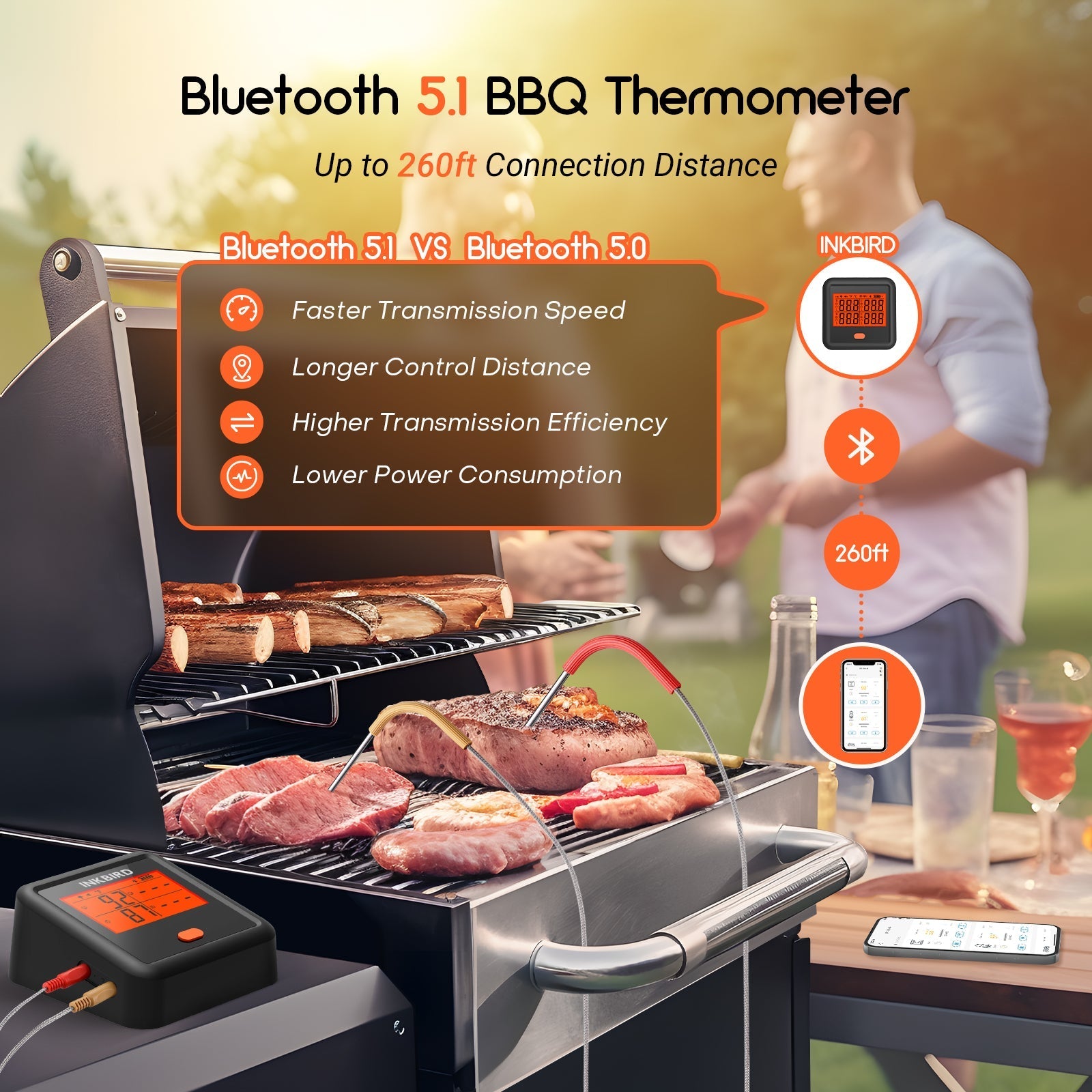Bluetooth BBQ Thermometer IDT - 34c - B - INKBIRD