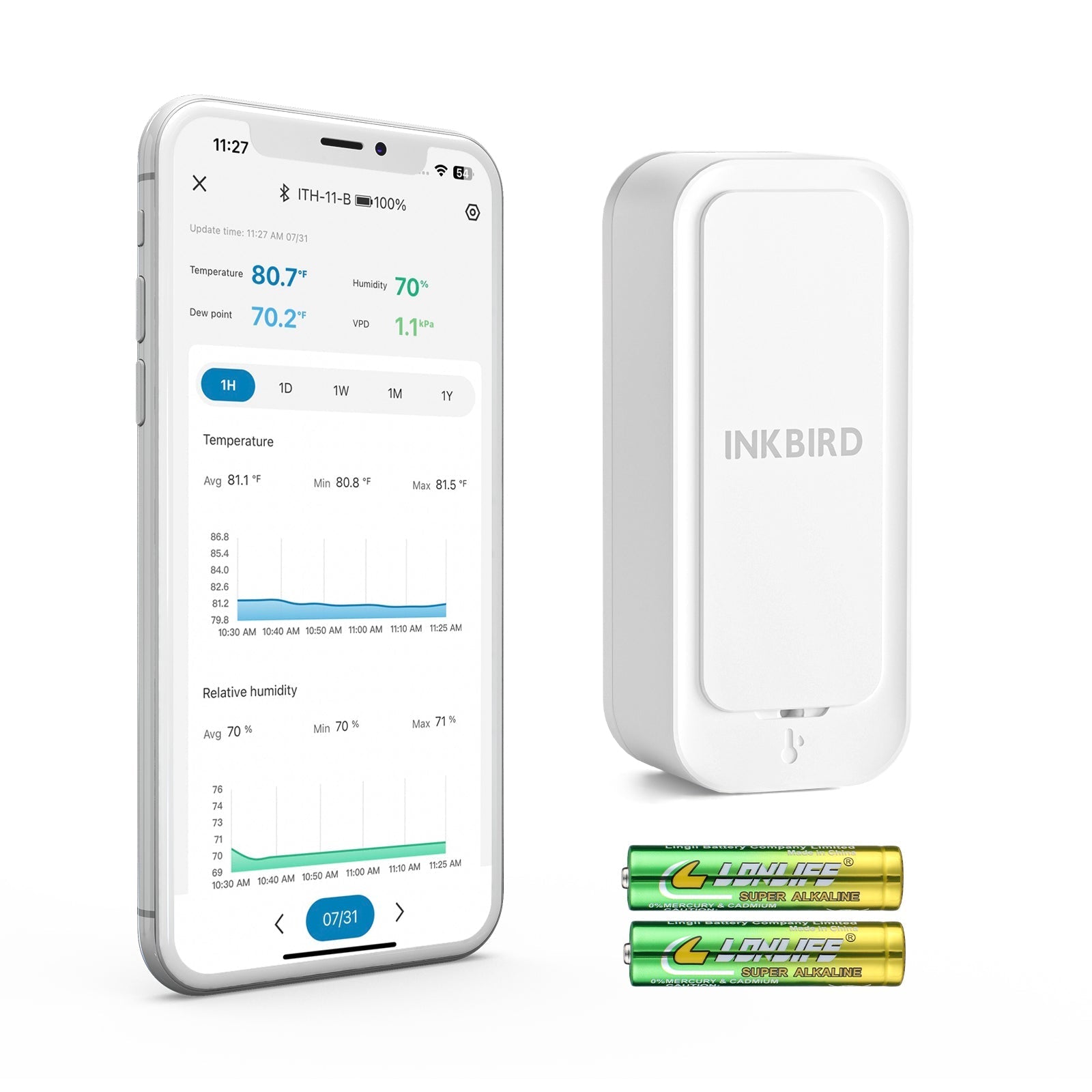 Bluetooth Hygrometer Thermometer ITH - 11 - B - INKBIRD