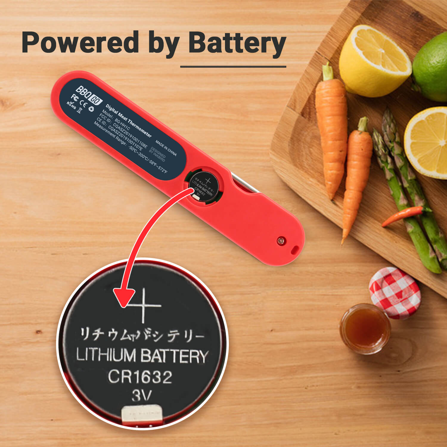 Inkbird BG - HH1C Foldable Digital Instant Read Cooking Food Thermometer - INKBIRD