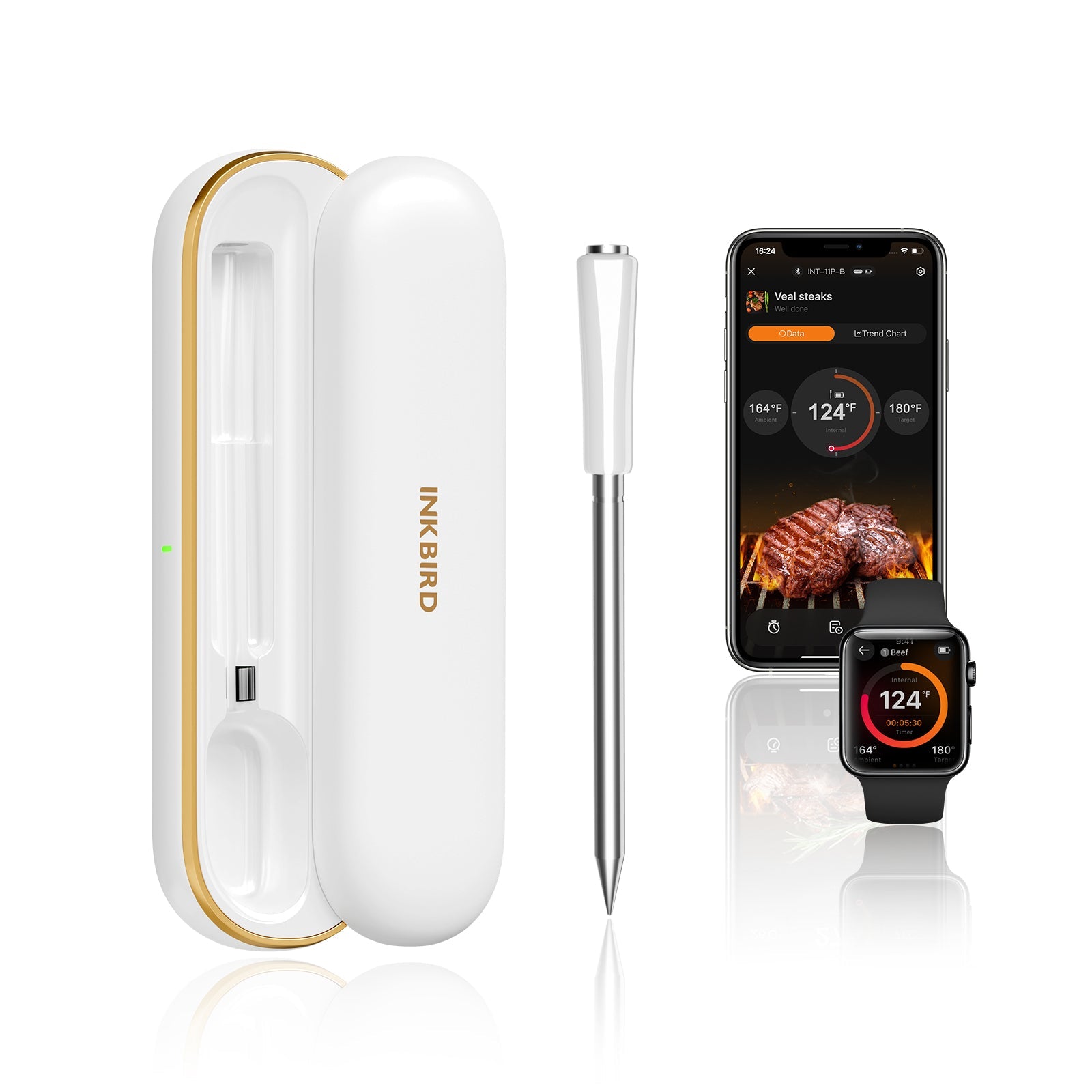 INKBIRD INT-11S-B Wireless Thermometer with Phone and Watch