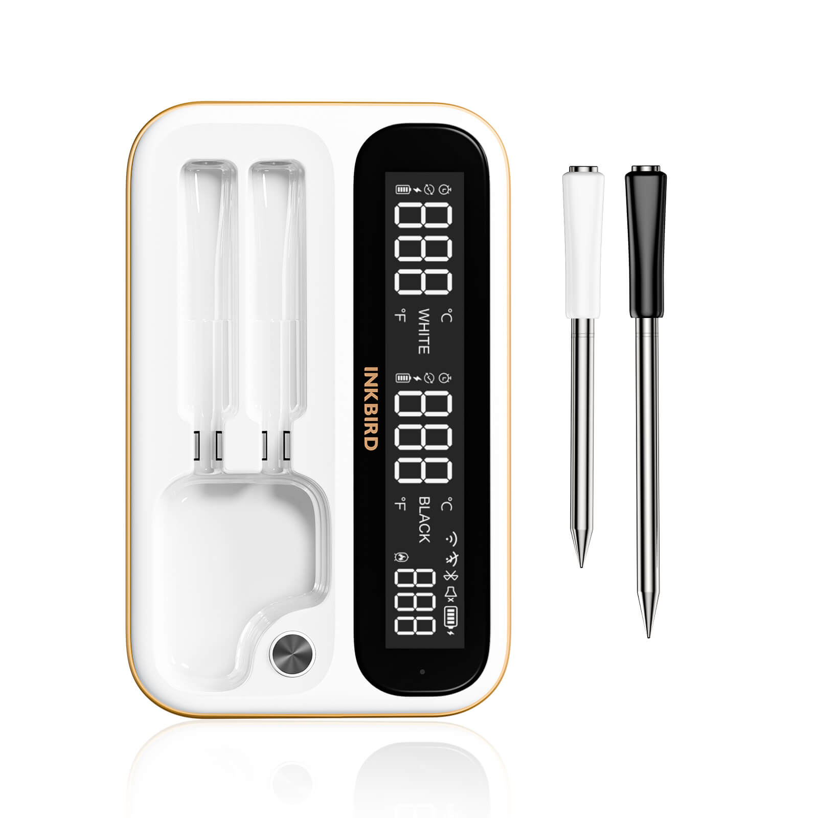 INKBIRD INT-12-BW White Long and Short Probe Wireless Thermometer