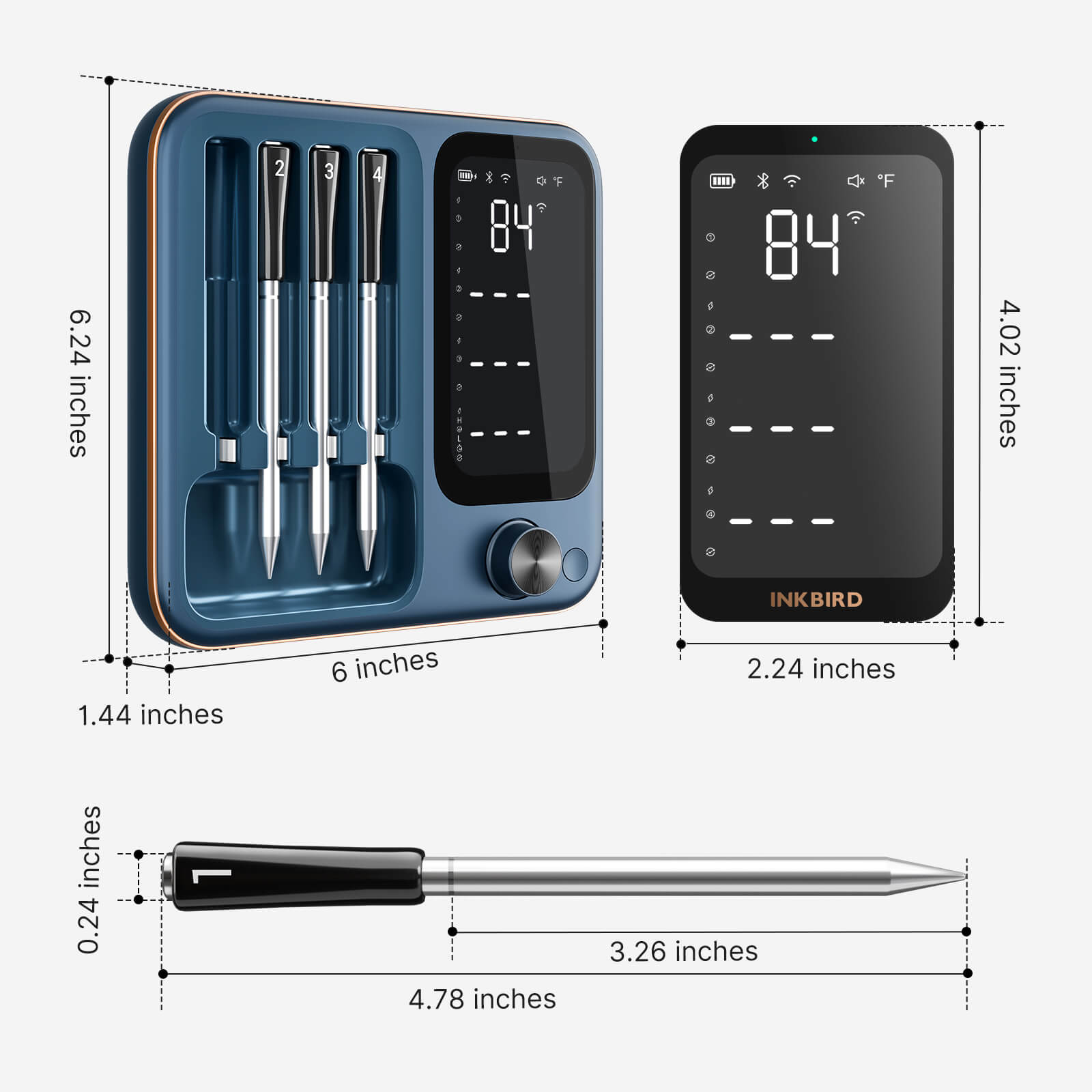 INKBIRD INT-14S-BW Wireless Meat Thermometer