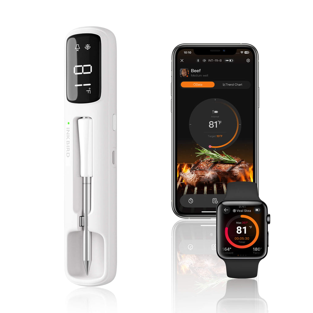 INT-11I-B Bluetooth Meat Thermometer with Phone and Apple Watch