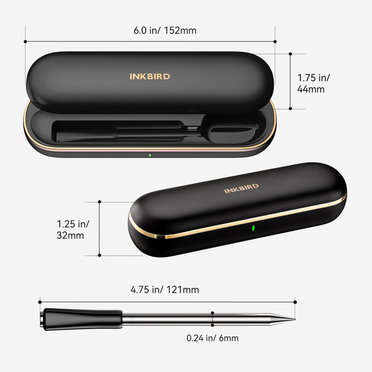 INT-11P-B Bluetooth Meat Thermometer Dimension