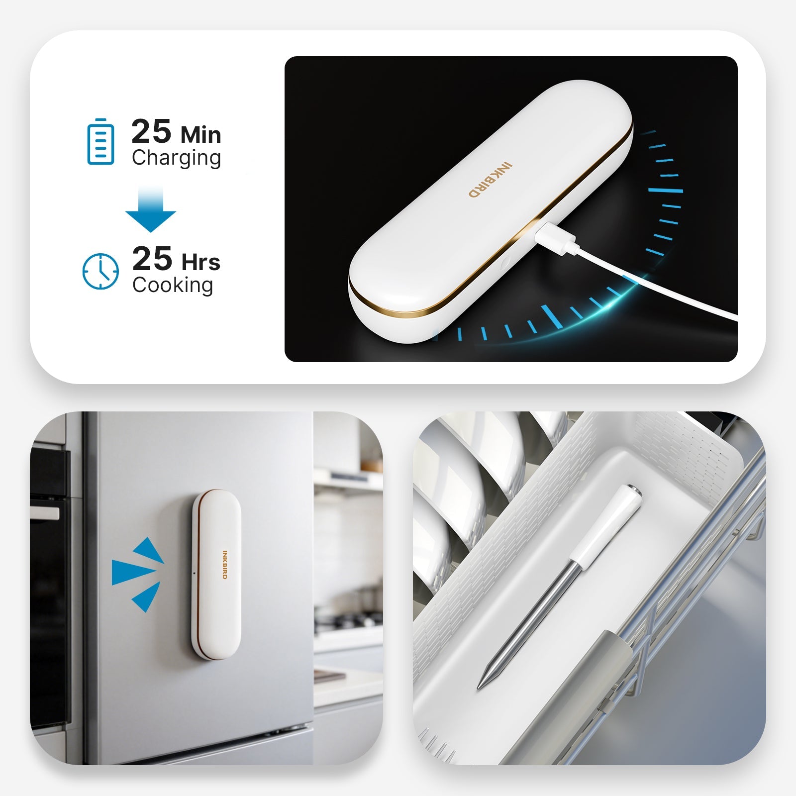 INT-11S-B Fast Charging, Magnetic Base, Dishwasher-Safe Features