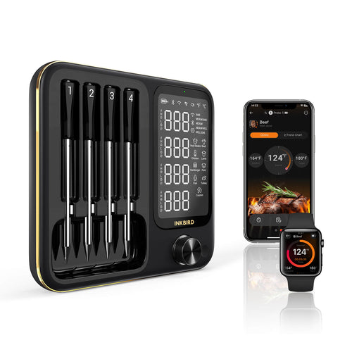 INT-14-BW Black Wireless Thermometer with Phone and Watch