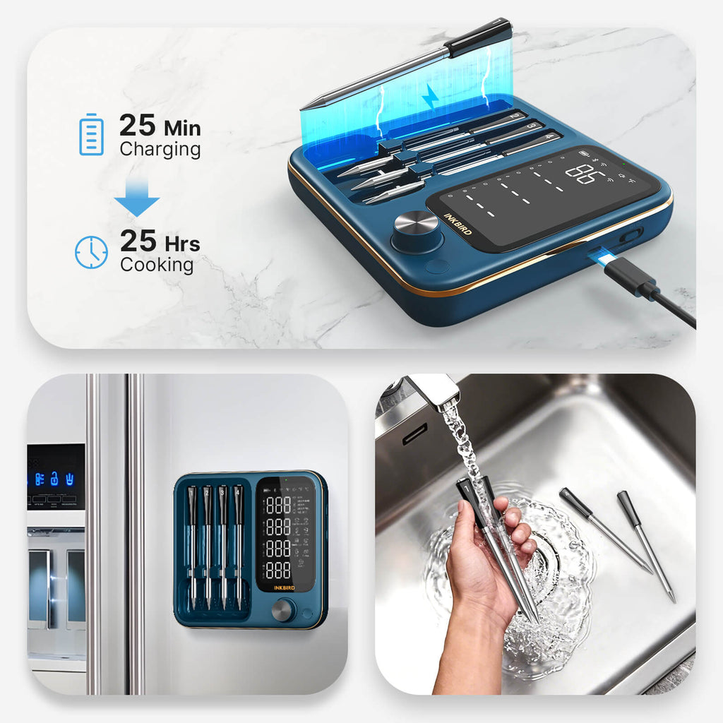 INT-14S-BW Charging, Magnetic Base, and Waterproof Features