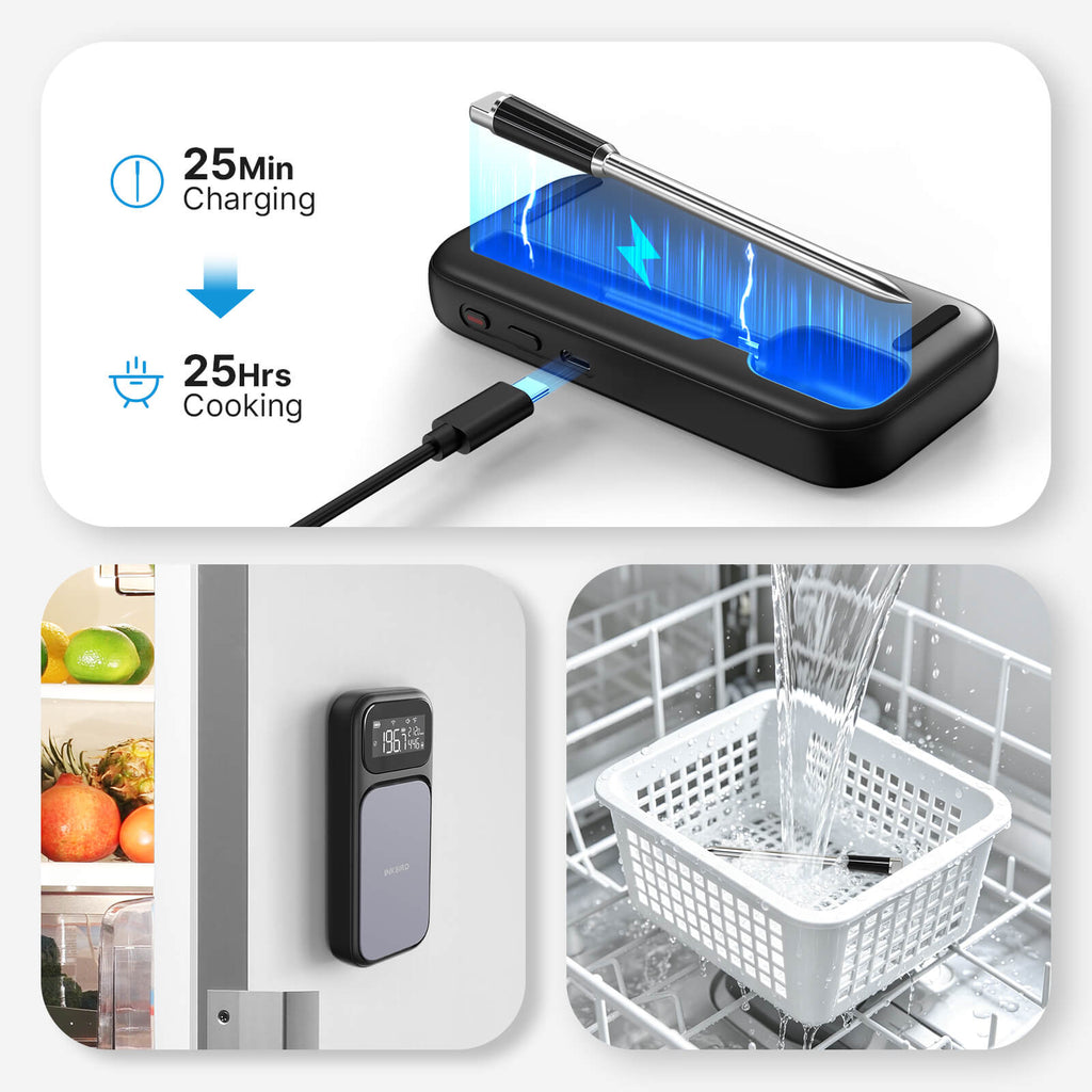 INT-31-BW Charging, Magnetic Base, Dishwasher-Safe Features