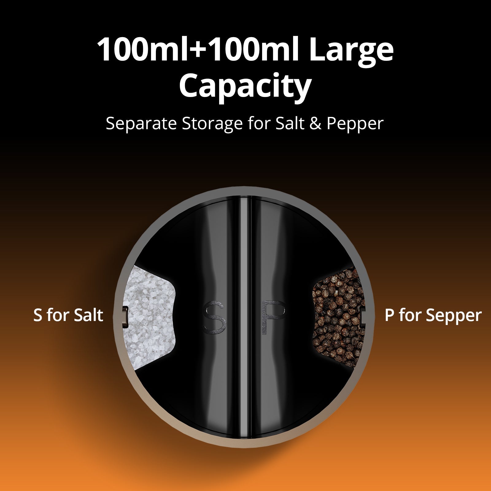 Large Capacity Grinder for Salt and Pepper