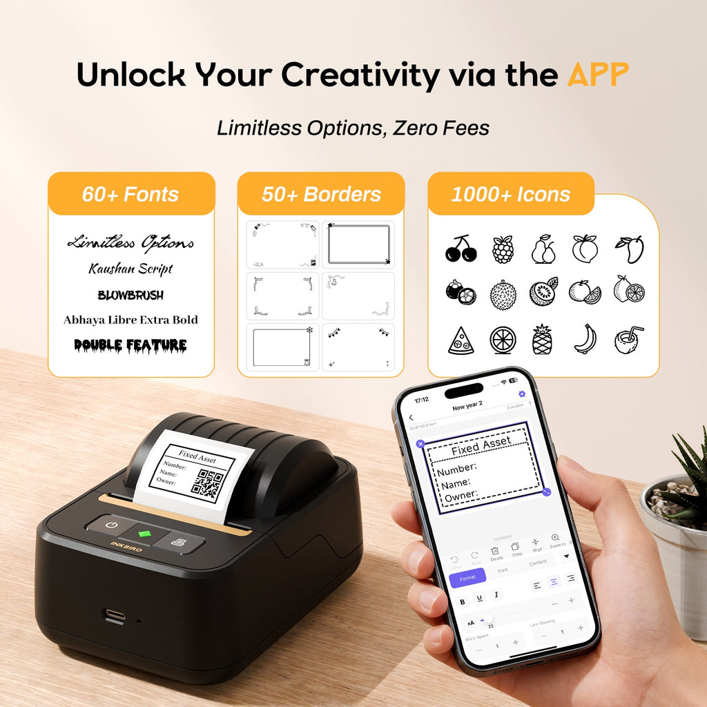 N20 Label Printer Bluetooth App Control
