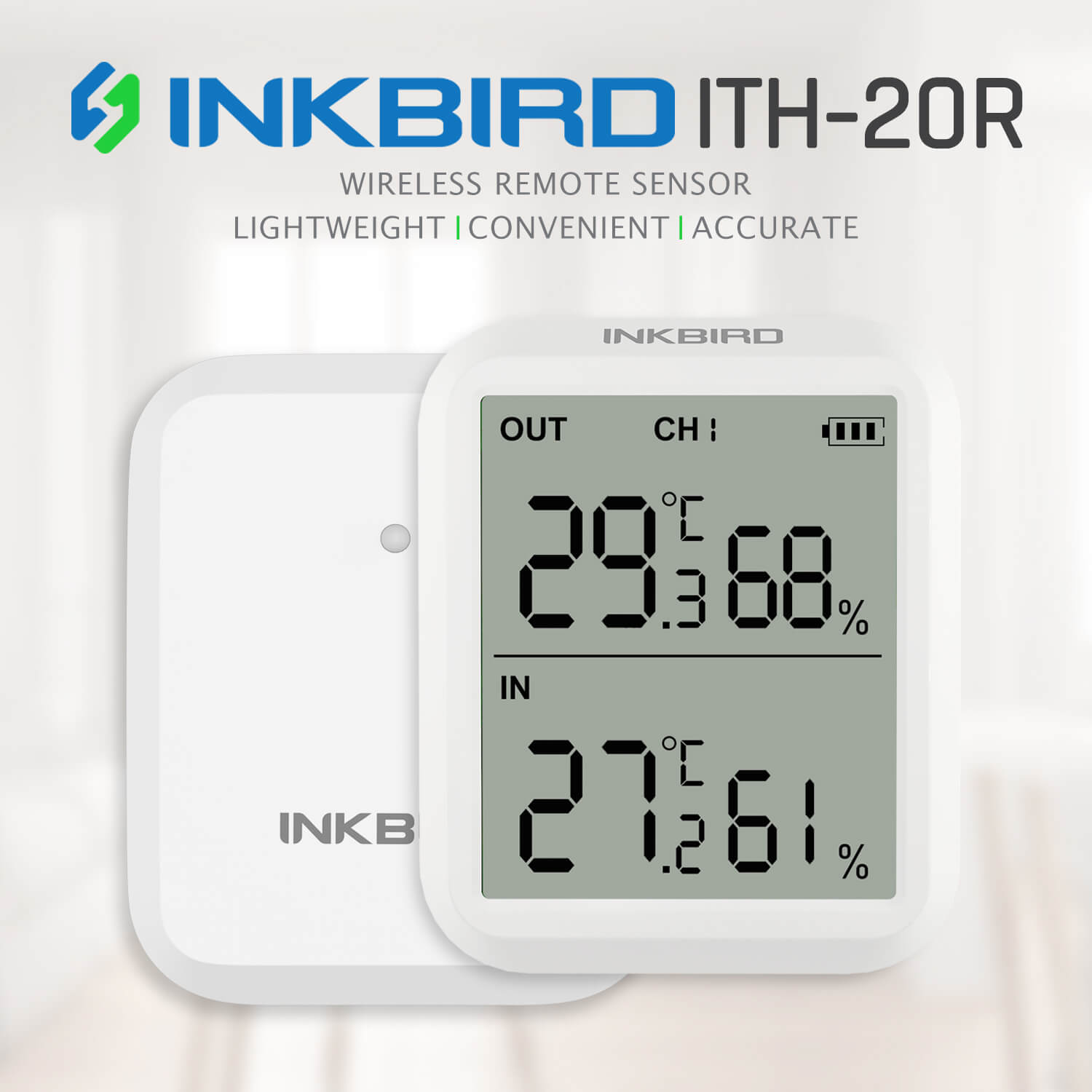 Remote Digital Hygrometer Thermometer ITH - 20R - INKBIRD