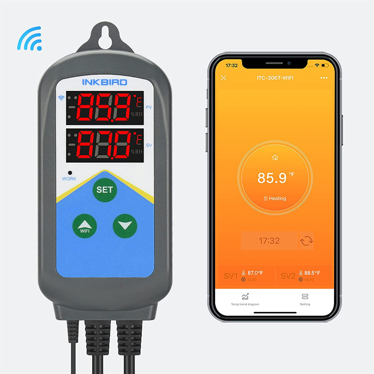 Wi - Fi Temperature Controller ITC - 306T - WIFI - INKBIRD