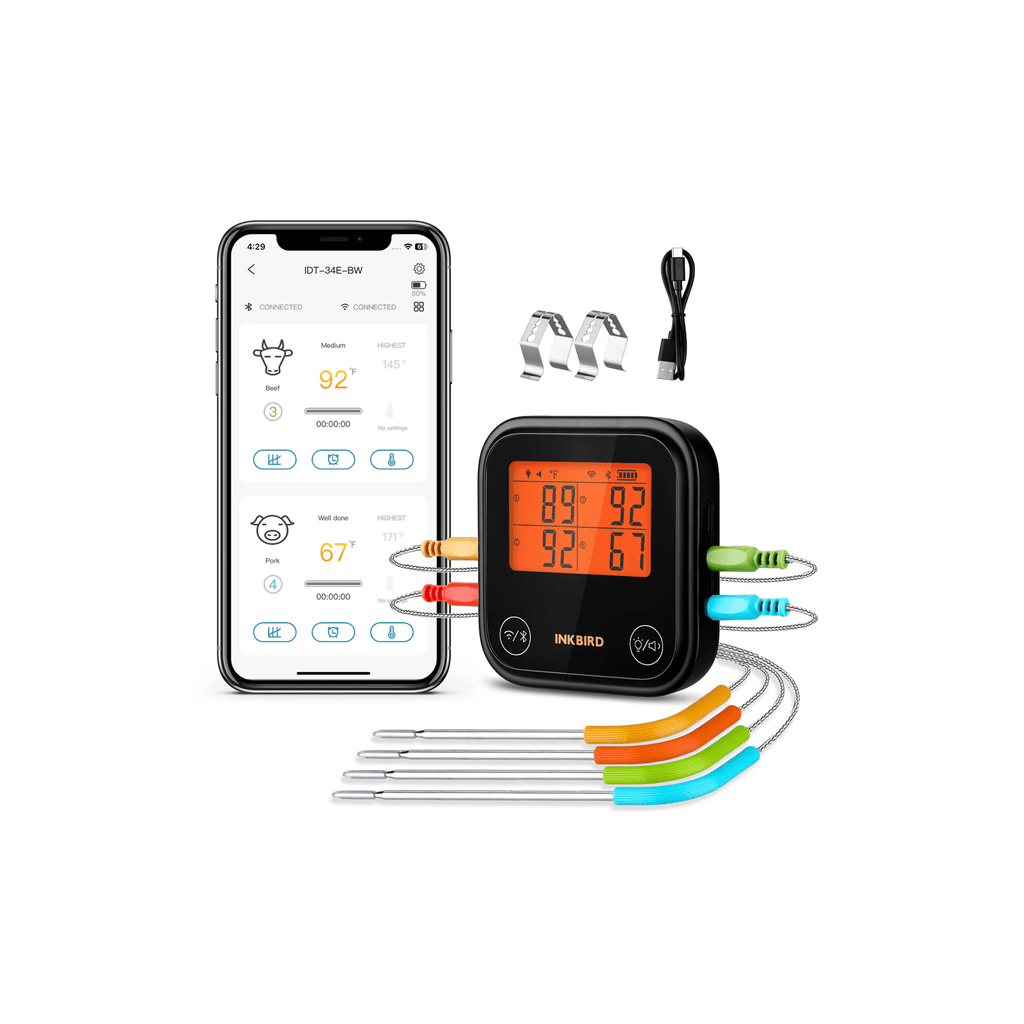 WiFi & Bluetooth BBQ Thermometer IDT - 34E - BW - INKBIRD
