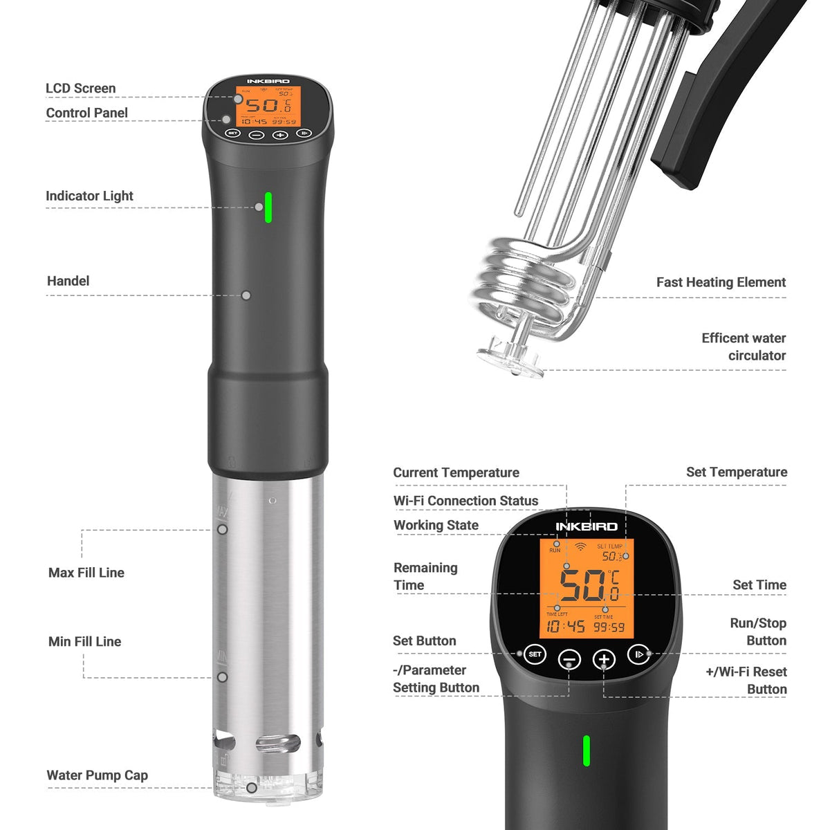 WiFi Sous Vide Cooker ISV - 200W - INKBIRD