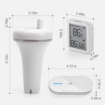 Wireless Pool Thermometer Set IBS - P01R with WIFI Gateway IBS - M1 - INKBIRD